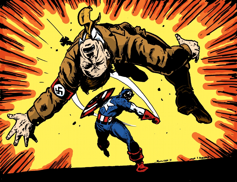 Cap punches Hitler color
